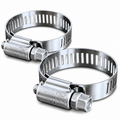 2-Pack Stainless Steel Hose Clamp Kit for 1.5" Discharge Hose – SAE #24 Worm Drive Clamps