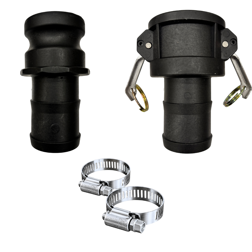 2" Poly Camlock Hose Kit with Type C Coupler, Type E Adapter & Stainless Clamps