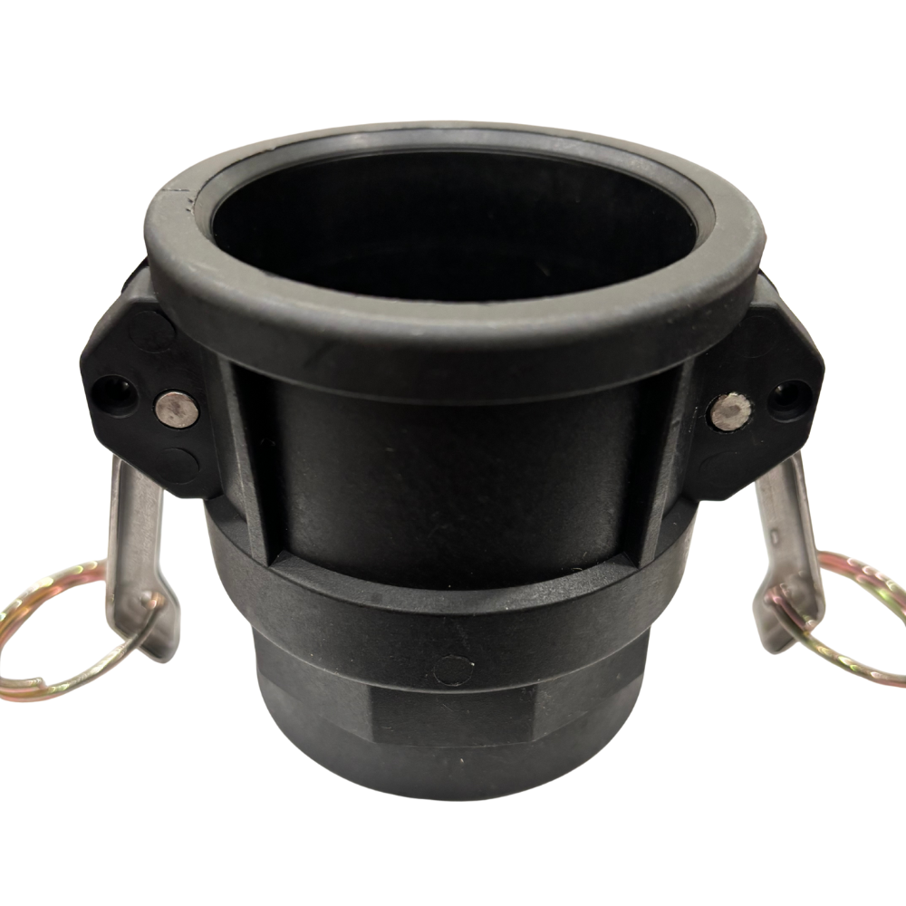 1.25″ Polypropylene Camlock Type D – Female Coupler × Female Thread