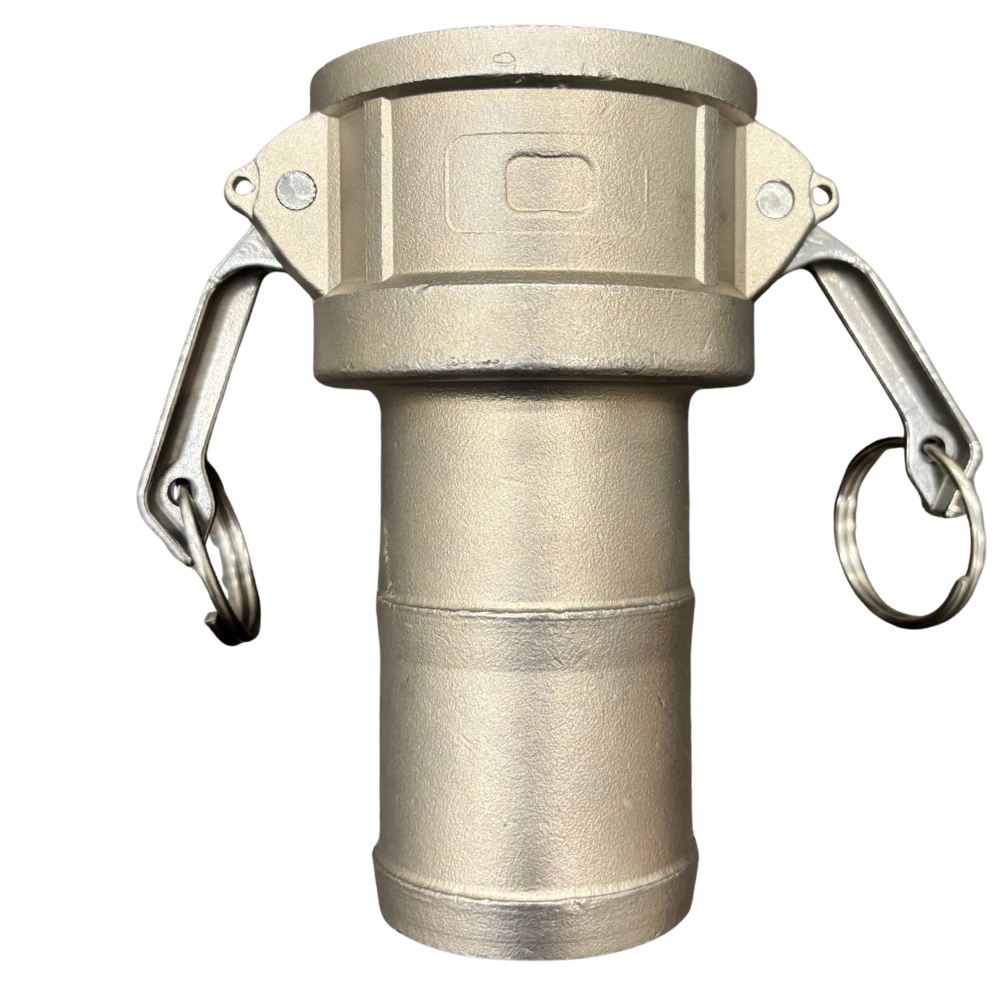1.25″ Stainless Steel Camlock Type C – Female Coupler × Hose Shank